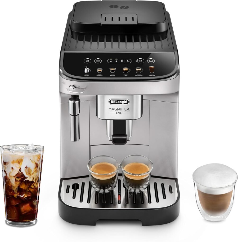 De'Longhi Magnifica Evo Espresso Machine, Manual Milk Frother, Silver