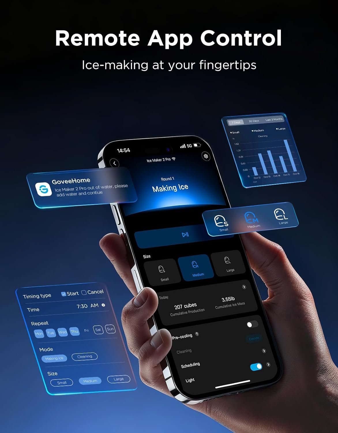 GoveeLife Smart Countertop Ice Maker 2 Pro, 3 Mins 9 Ice Cubes with 3 Sizes review