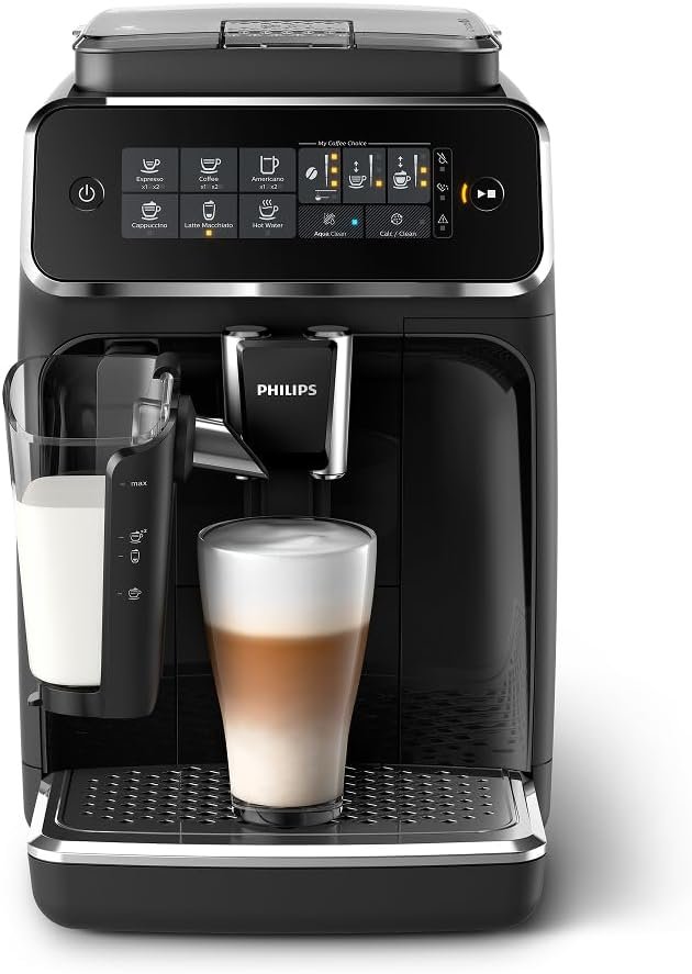 Philips 3200 Series Fully Automatic Espresso Machine, LatteGo Milk Frother, 5 Coffee Varieties, Intuitive Touch Display, 100% Ceramic Grinder, AquaClean Filter, My Coffee Choice, Black (EP3241/54) review